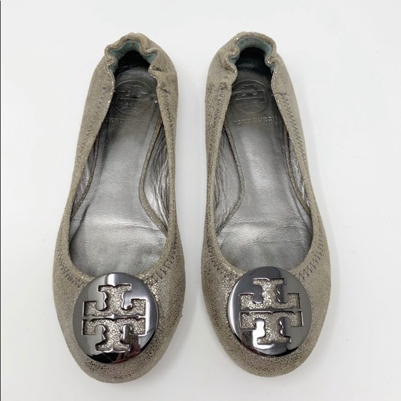 tory burch grey flats
